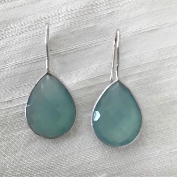 Jewelry - Blue chalcedony and sterling silver drop earrings